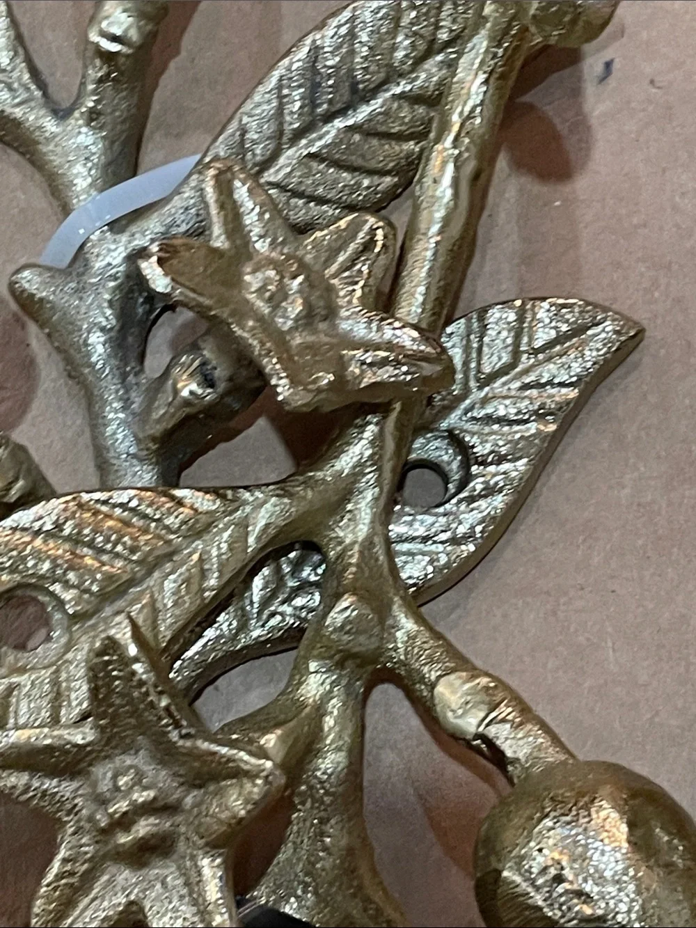 Gold Botanical Wall Hooks for Jewelry and Accessories - Set of 4